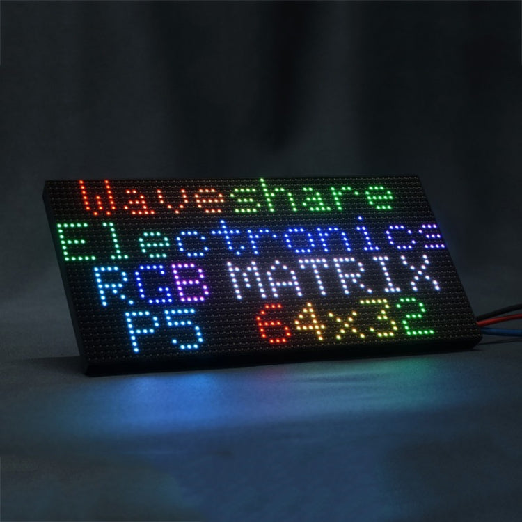 Waveshare RGB Full-color LED Matrix Panel, 5mm Pitch, 64x32 Pixels, Adjustable Brightness