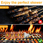 Stainless Steel BBQ Skewers Semi-Automatic Barbecue Fork