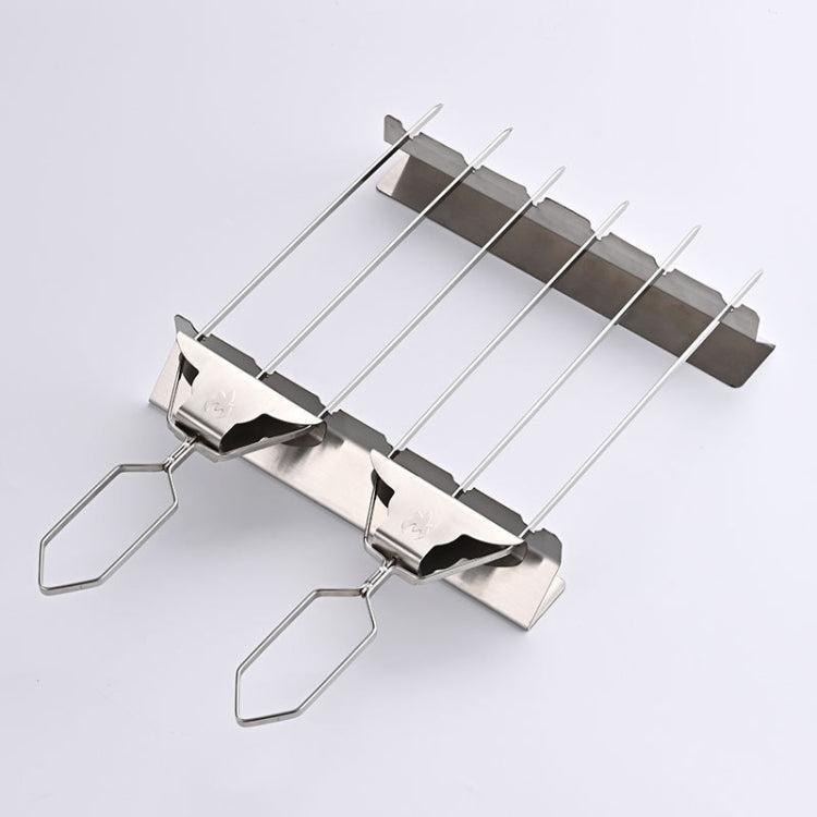 Stainless Steel BBQ Skewers Semi-Automatic Barbecue Fork