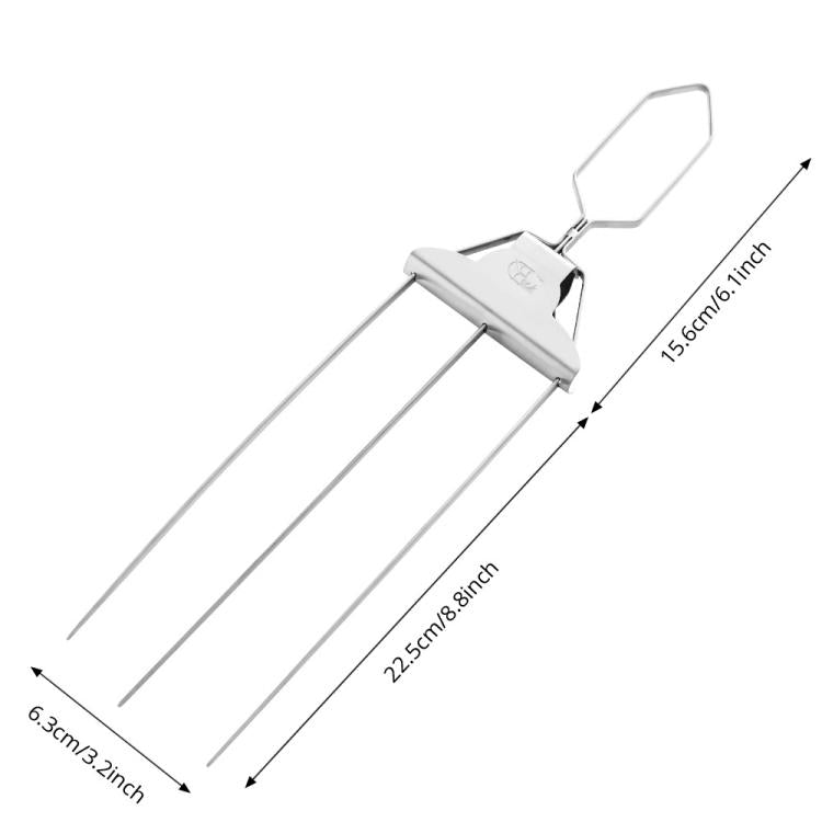 Stainless Steel BBQ Skewers Semi-Automatic Barbecue Fork