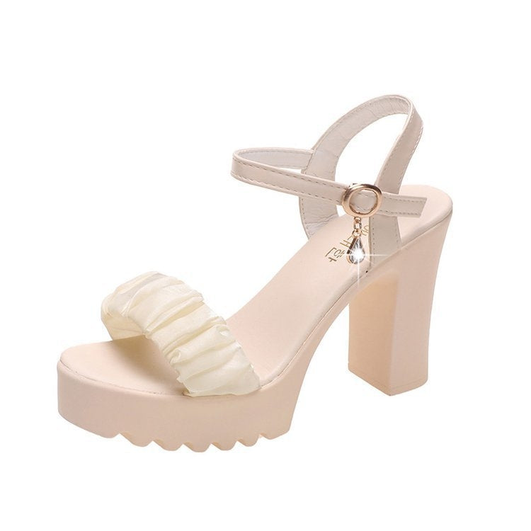 HALINFER Summer High Heel Sandals Thick Bottom Waterproof Platform Women Shoes — view 12