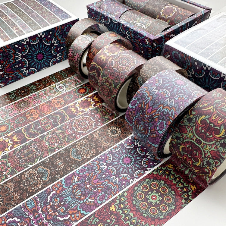 8rolls /Box Ancient Style Transparent PET Tape Set for Journaling 3cm x 2+2cm x 2+1.5cm x 4 — Decorative Floral