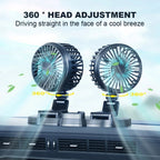 5V USB Port Car Dual-head Fan Circulation Fan — view 4