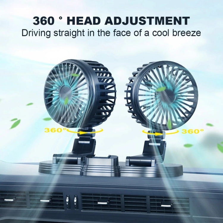 5V USB Port Car Dual-head Fan Circulation Fan — view 4