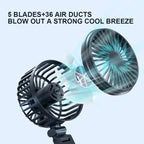 5V USB Port Car Dual-head Fan Circulation Fan — view 5