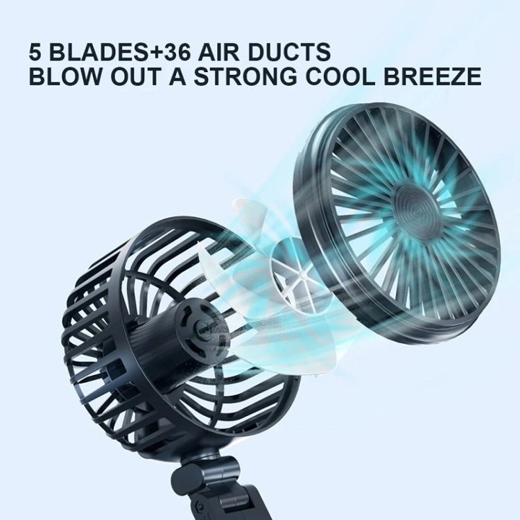 5V USB Port Car Dual-head Fan Circulation Fan — view 5