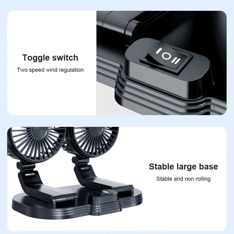 5V USB Port Car Dual-head Fan Circulation Fan — view 7