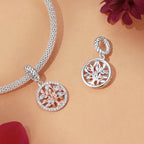 S925 Sterling Silver Rose Gold Tree Of Life Pendant DIY Beads — view 3