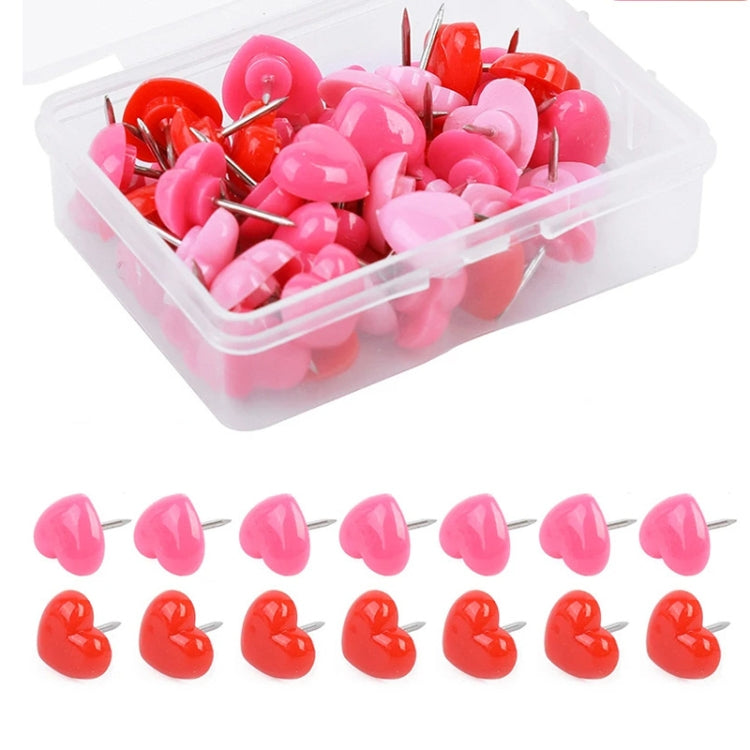 Love Plastic Studs DIY Office School Colorful Pins — 100pcs /Box 10.6x7.8x1.8cm