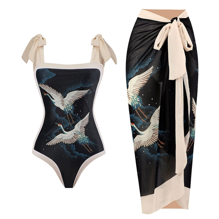 Retro Pattern One-Piece Hot Spring Outdoor Swimsuit Set — view 9