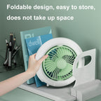 Night Light Desktop Folding Fan Outdoor Camping Hanging Mini Fan