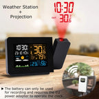 Household Color Screen Temperature And Humidity Meter Weather Forecast Projection Clock — UK Plug