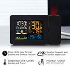 Household Color Screen Temperature And Humidity Meter Weather Forecast Projection Clock — view 8