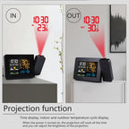 Household Color Screen Temperature And Humidity Meter Weather Forecast Projection Clock — view 11