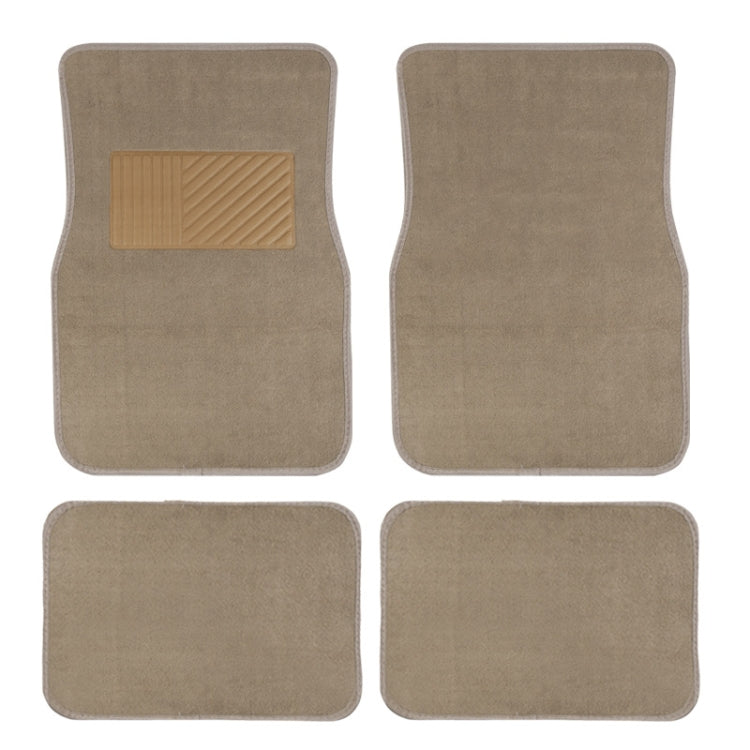 4pcs /Set Universal Car Foot Mats PVC Flocking Pads — Black