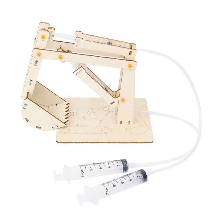 Pupils DIY Technology Small Production Science Experiment Materials, Wooden Hydraulic Excavator