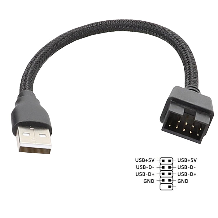Motherboard Built-In RGB Data To External U Port Adapter Cable, USB-A Male To 9Pin
