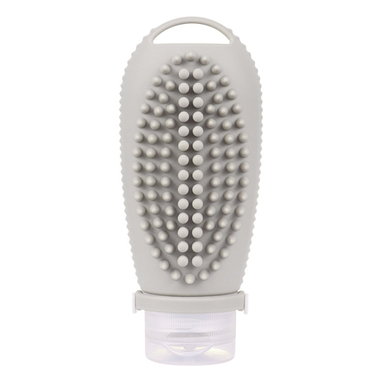 100ml 2 In1 Travel Dispenser Bottle Silicone Portable Massage Brush Shampoo Lotion Divider Bottle — Light Pink