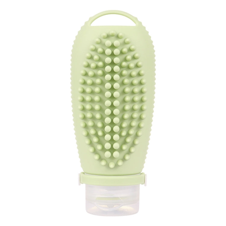 100ml 2 In1 Travel Dispenser Bottle Silicone Portable Massage Brush Shampoo Lotion Divider Bottle — Light Gray
