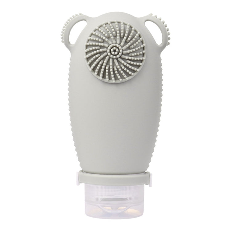 100ml Travel Cleaning Lotion Dispenser Bottle With Washing Brush Cosmetic Shampoo Storage Bottle — Light Pink