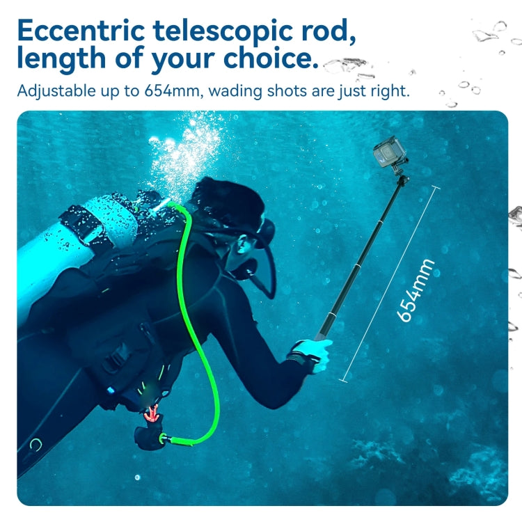 65.4cm Aluminum Alloy Waterproof Ball Head Selfie Stick Diving Shooting Sports Camera Extension Stick