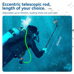 65.4cm Aluminum Alloy Waterproof Ball Head Selfie Stick Diving Shooting Sports Camera Extension Stick