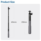 65.4cm Aluminum Alloy Waterproof Ball Head Selfie Stick Diving Shooting Sports Camera Extension Stick