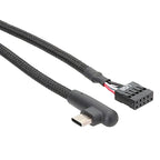 Motherboard USB 9Pin To Type-C Elbow Data Cable Braided Network Cable — view 3