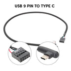 Motherboard USB 9Pin To Type-C Elbow Data Cable Braided Network Cable — view 4