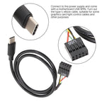 Motherboard USB 9Pin To Type-C Straight Data Double Shielded Cable — view 4