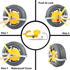 Car Anti-theft Lock SUV Wheel Three-prong Lock With Suction Cup