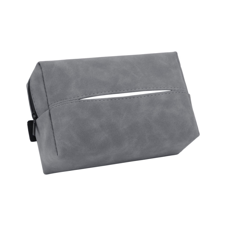 Car Armrest Box Tissue Box Car Sun Visor Seat Back Hanging Tissue Storage Bag — Brown