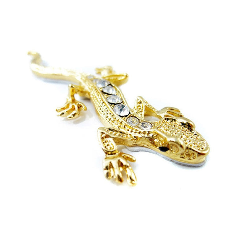 Zinc Alloy Rhinestone Gecko Metal 3D Car Sticker