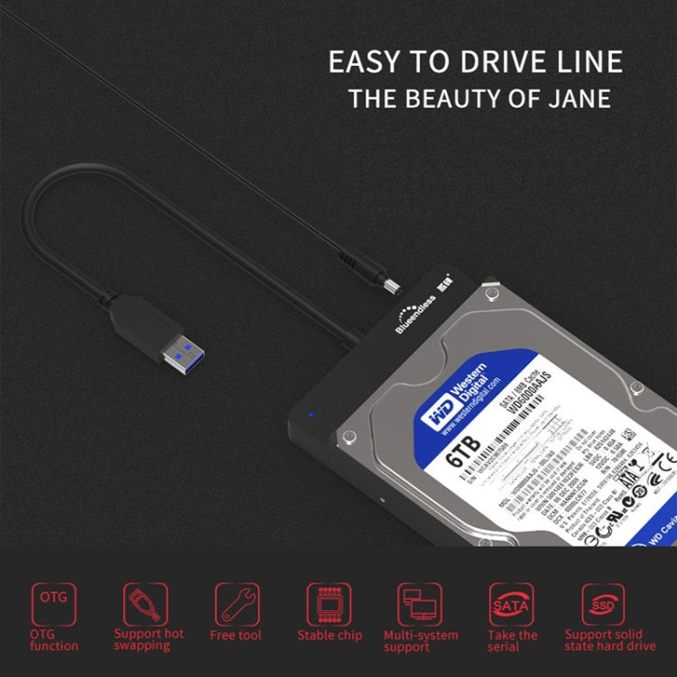 Blueendless US35 USB3.0 To SATA Adapter 2.5 / 3.5-Inch Hard Drive SSD Reader — view 5