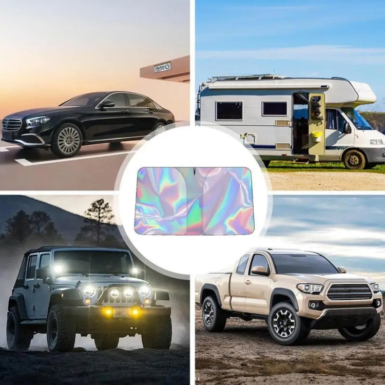 Car Front Windshield Sunshade Colorful Laser Heat Insulation Sunscreen Sunshade Umbrella
