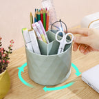 Desktop Rotating Pen Holder Large Capacity Stationery Storage Box Makeup Brush Storage Bucket — view 7