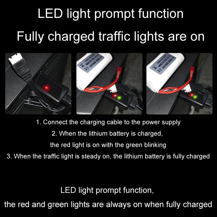 11.1V 2A 3S Lithium Battery USB Charger With Light