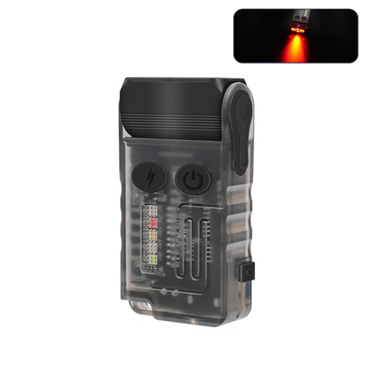 V20 Portable Keychain Light Rechargeable Bright Mini Flashlight — White Red Light