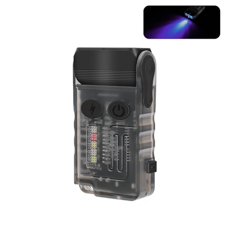 V20 Portable Keychain Light Rechargeable Bright Mini Flashlight — White Purple Light