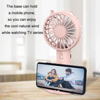 Mini USB Handheld Fan Rechargeable Portable Desktop Phone Holder