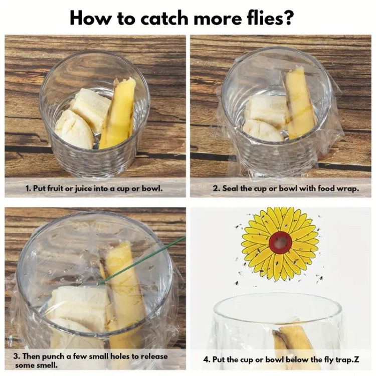 3pcs Fly Stickers Window Traps Insecticide Paper Sticky Insect Traps — view 5