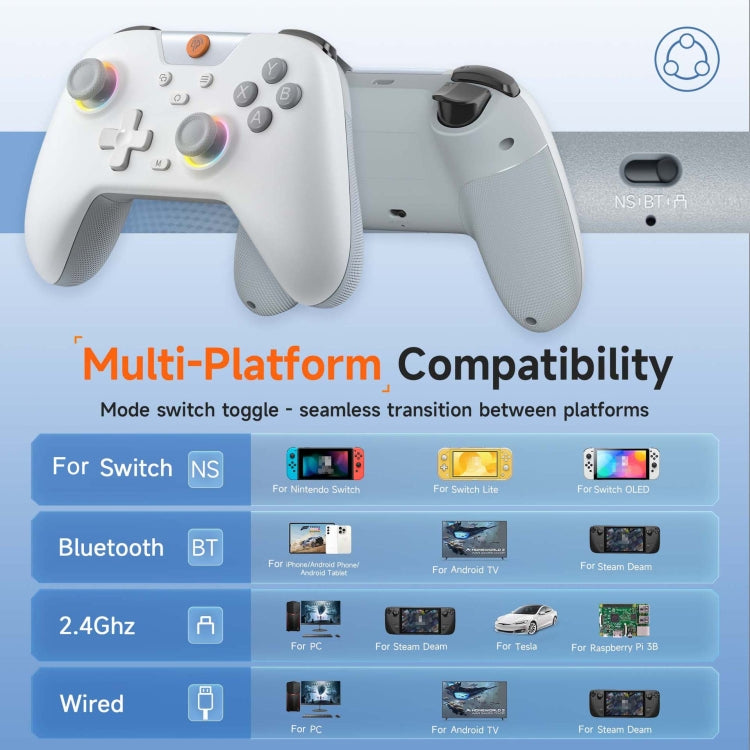 EasySMX X05 Wireless Gamepad Hall RGB Effect Controller For PC / Phone / Switch / Steam Deck
