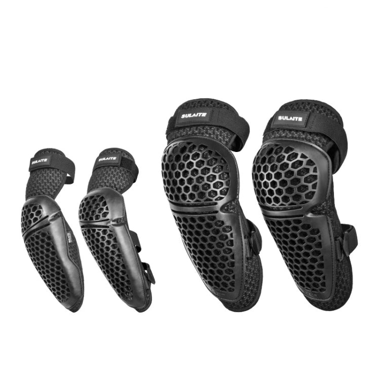 SULAITE Cycling Honeycomb Breathable Heat Dissipation Motorcycle Adjustable Protective Gear — 2pcs /Set Elbow Pads