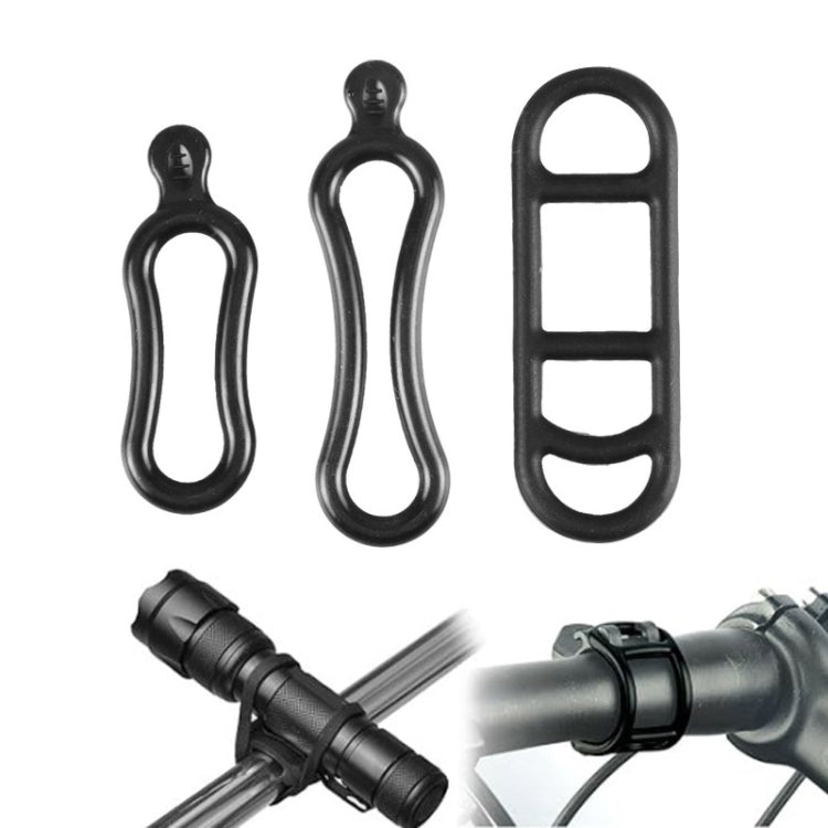 Bicycle Headlight Silicone Strap Tail Light Fixed Leather — 6pcs /Set