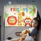 Suction Cup Car Sunshade Children Rear Side Window Insulation Sunscreen Cartoon Car Curtain