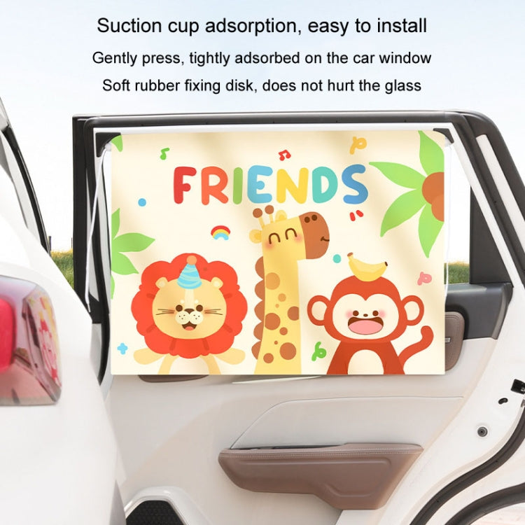 Suction Cup Car Sunshade Children Rear Side Window Insulation Sunscreen Cartoon Car Curtain