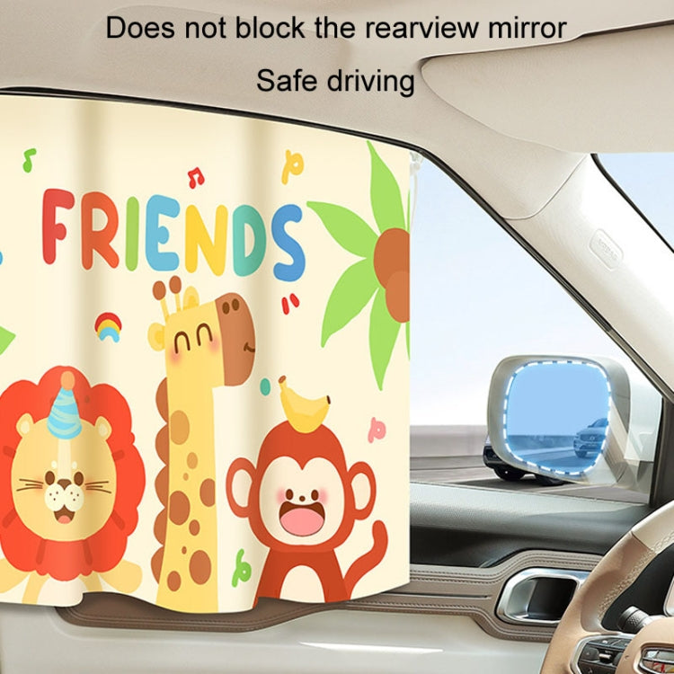 Suction Cup Car Sunshade Children Rear Side Window Insulation Sunscreen Cartoon Car Curtain