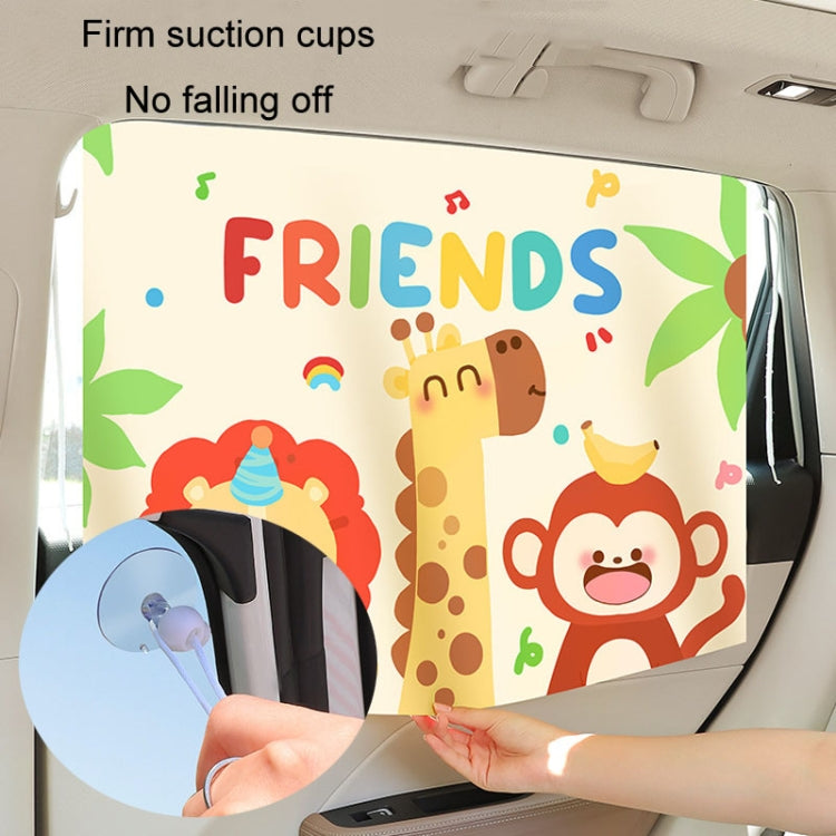 Suction Cup Car Sunshade Children Rear Side Window Insulation Sunscreen Cartoon Car Curtain