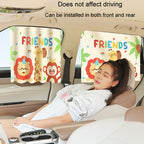 Suction Cup Car Sunshade Children Rear Side Window Insulation Sunscreen Cartoon Car Curtain