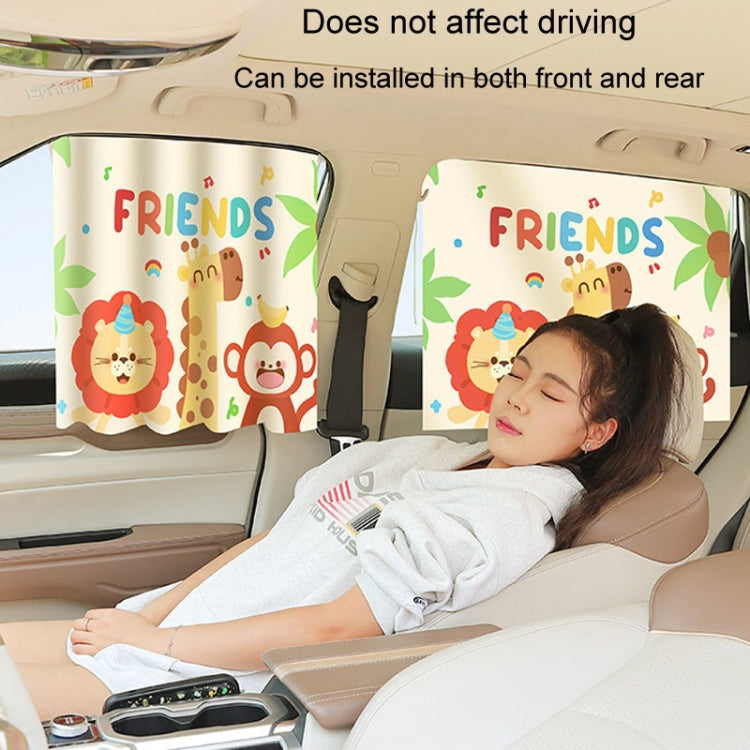 Suction Cup Car Sunshade Children Rear Side Window Insulation Sunscreen Cartoon Car Curtain